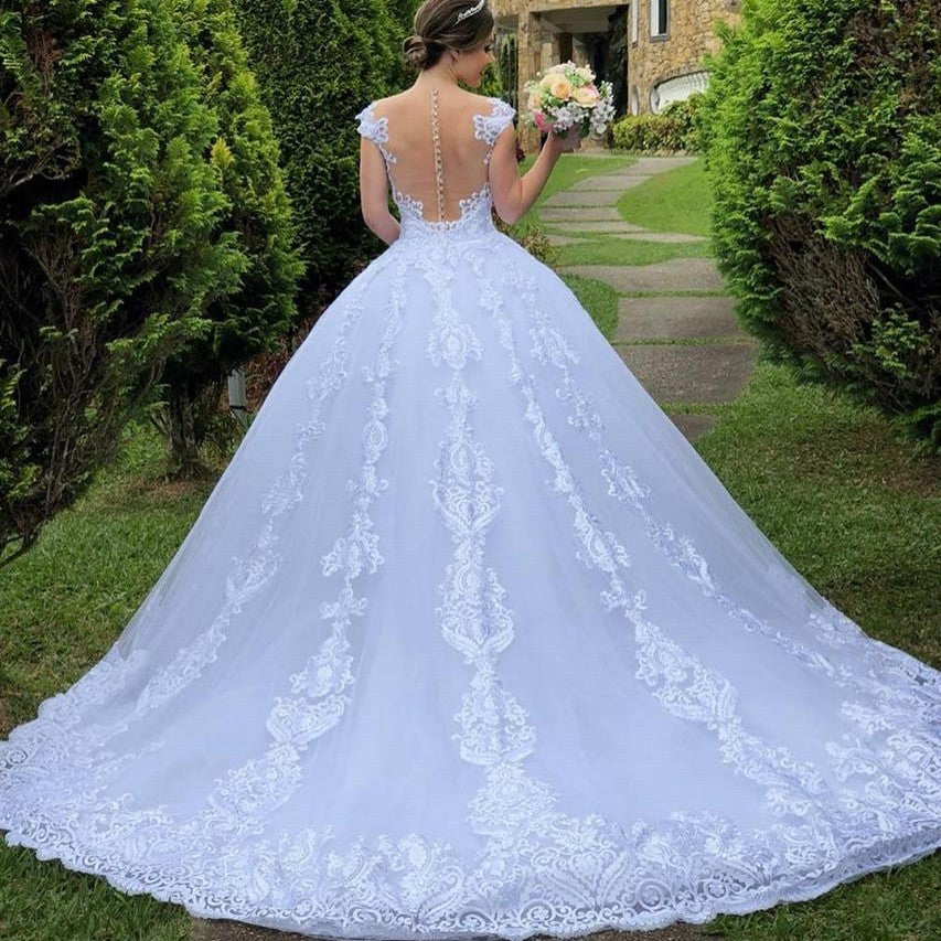 Abito da sposa vintage in pizzo bianco elegante | BellaSeta - BellaSeta