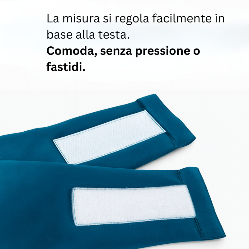 Mascherina per dormire in seta 3D blu pavone che copre occhi e orecchie, riduzione rumore