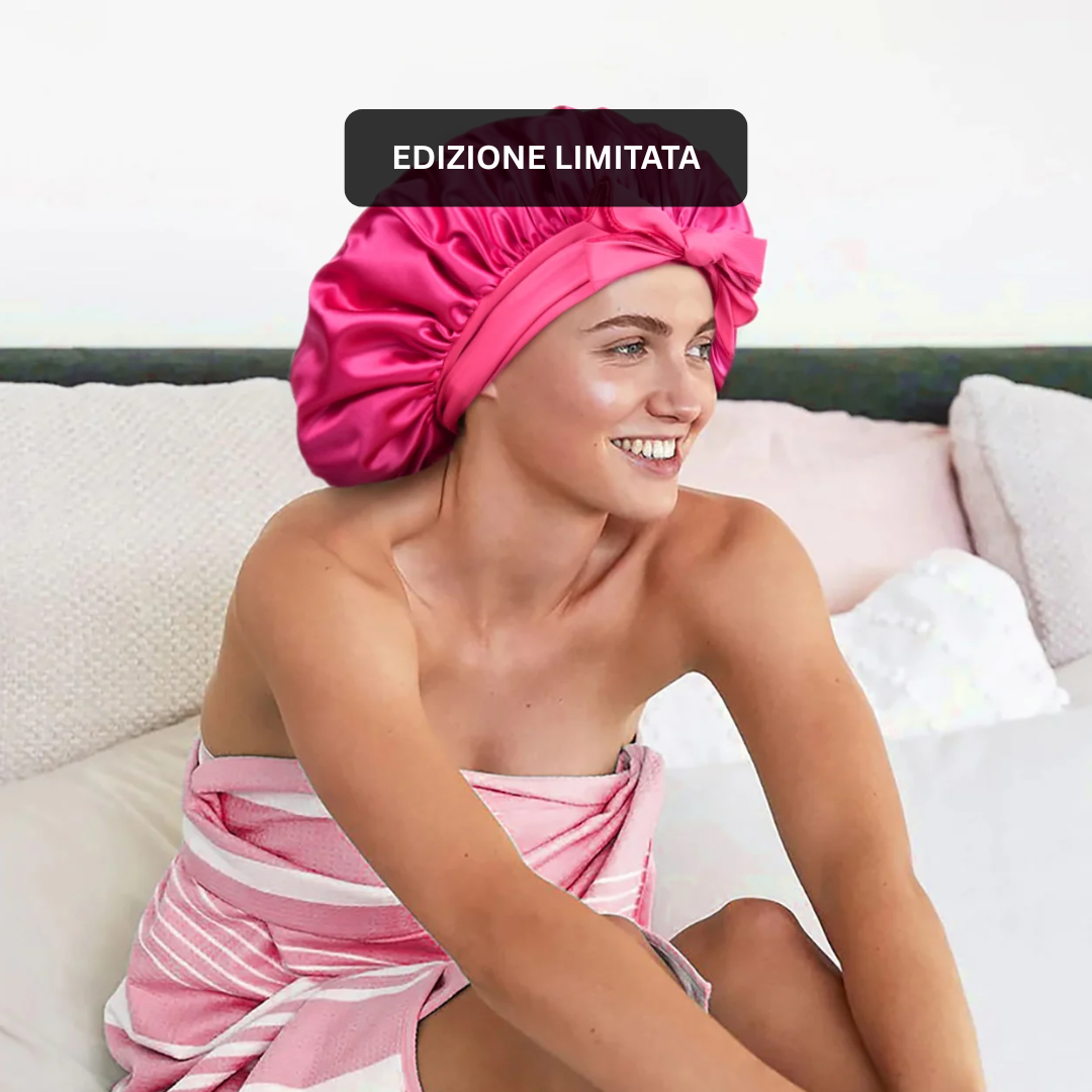 EDIZIONE LIMITATA | Doppio strato cuffia in seta | Arancio chiaro al tramonto - BellaSeta