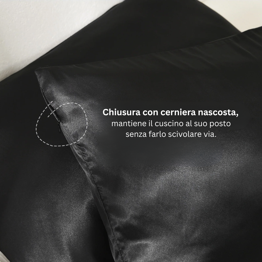 federa in seta nera Bellaseta con chiusura con cerniera nascosta
