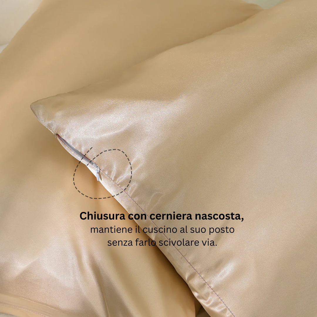 federa in seta, chiusura con cerniera nascosta, bella seta
