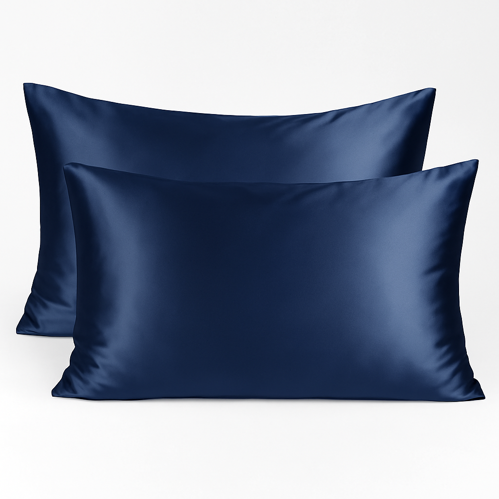 Federa in seta blu Bella Seta – elegante e delicata sui capelli e sulla pelle