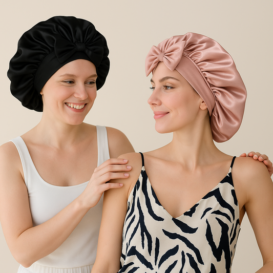 EDIZIONE LIMITATA | Doppio strato cuffia in seta | Rosa inteso - BellaSeta