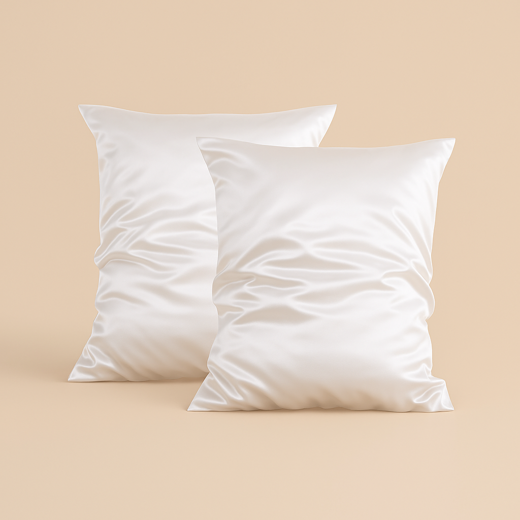 ⭐⭐⭐⭐⭐ 2x Set Federa 100% Seta | 22 Momme | Bianca - BellaSeta