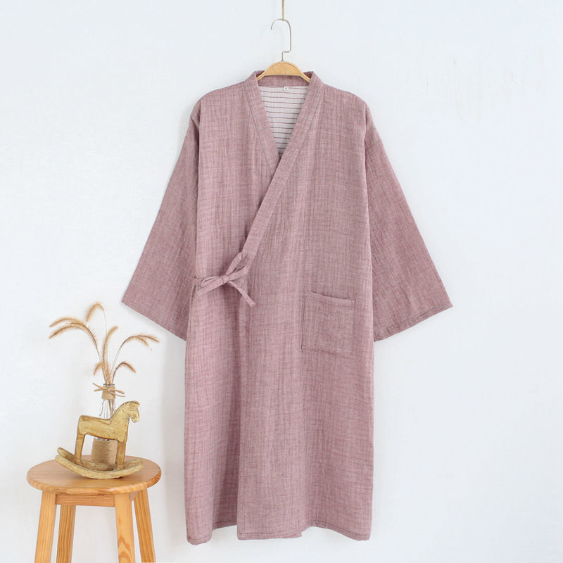 kimono accappatoio unisex leggero rosa cipria elegante con cintura