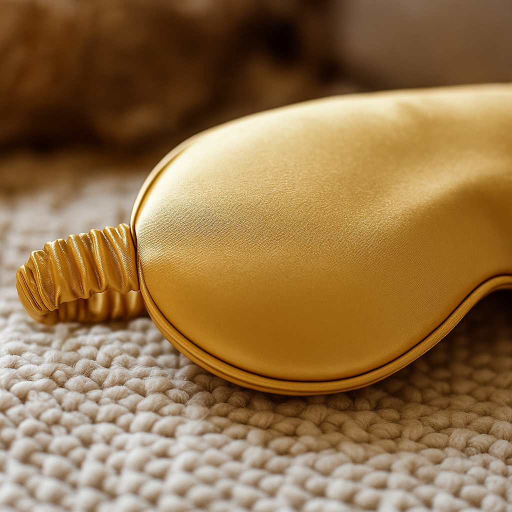 Mascherina in seta color oro per dormire – lussuosa e confortevole, Bellaseta