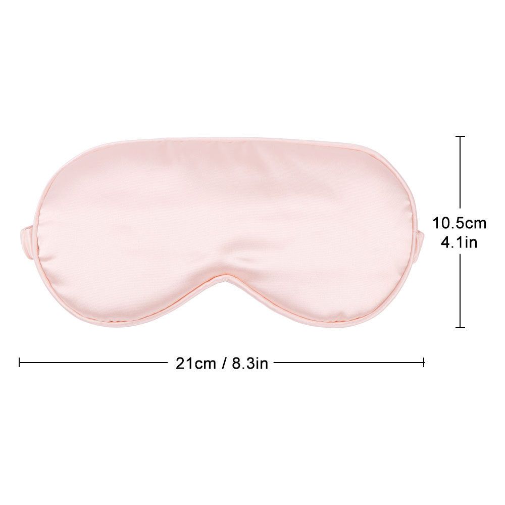 Mascherina per dormire in seta rosa con misure 21x10,5 cm