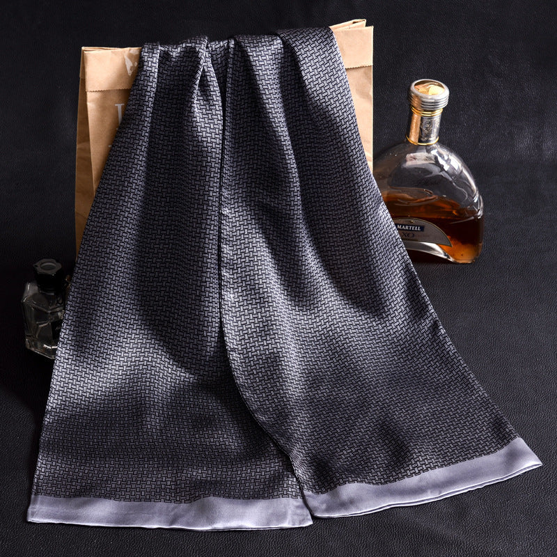 Sciarpa Uomo in Seta Crepe Satin a Doppio Strato - BellaSeta