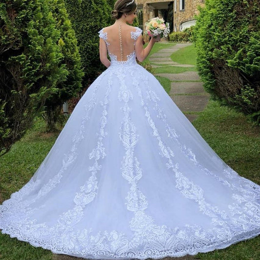 Abito da sposa vintage in pizzo bianco elegante | BellaSeta - BellaSeta
