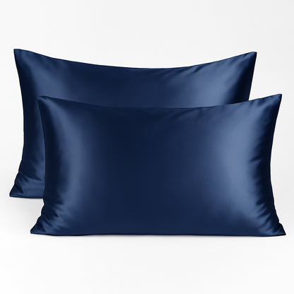 Federa in seta blu Bella Seta – elegante e delicata sui capelli e sulla pelle