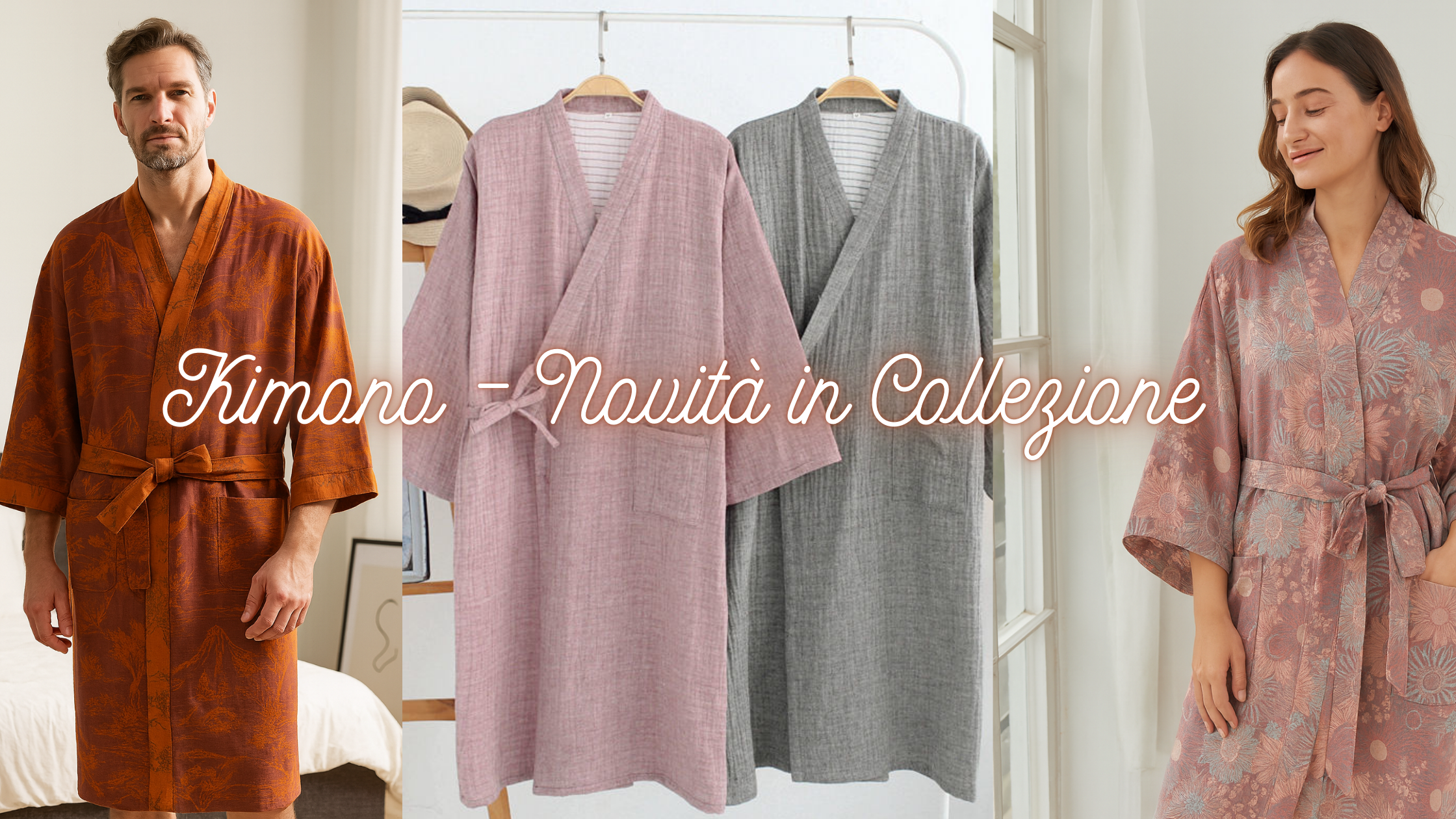 kimono accappatoio unisex novità in collezione Bellaseta uomo e donna