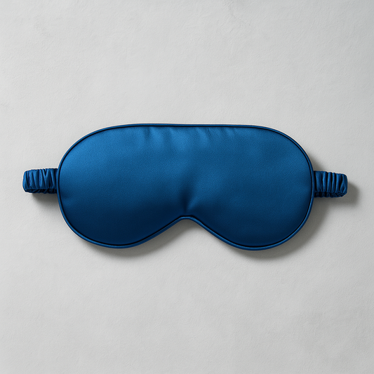 Mascherina per dormire in seta blu pavone– lussuosa maschera occhi Bella Seta per un sonno profondo e confortevole