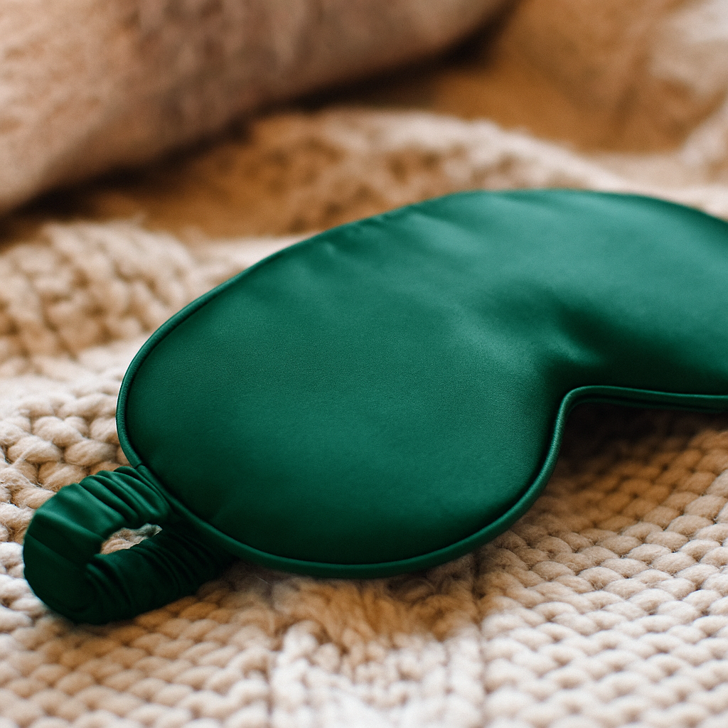 Mascherina in seta verde per dormire – lusso e comfort BellaSeta